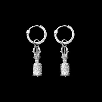 Vajra & Ghanta Earrings in Silver, Ghanta (Pair) variant product view