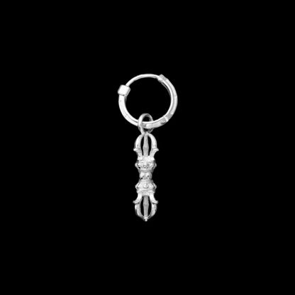 Vajra & Ghanta Earrings in Silver, Vajra (Pair) variant product view