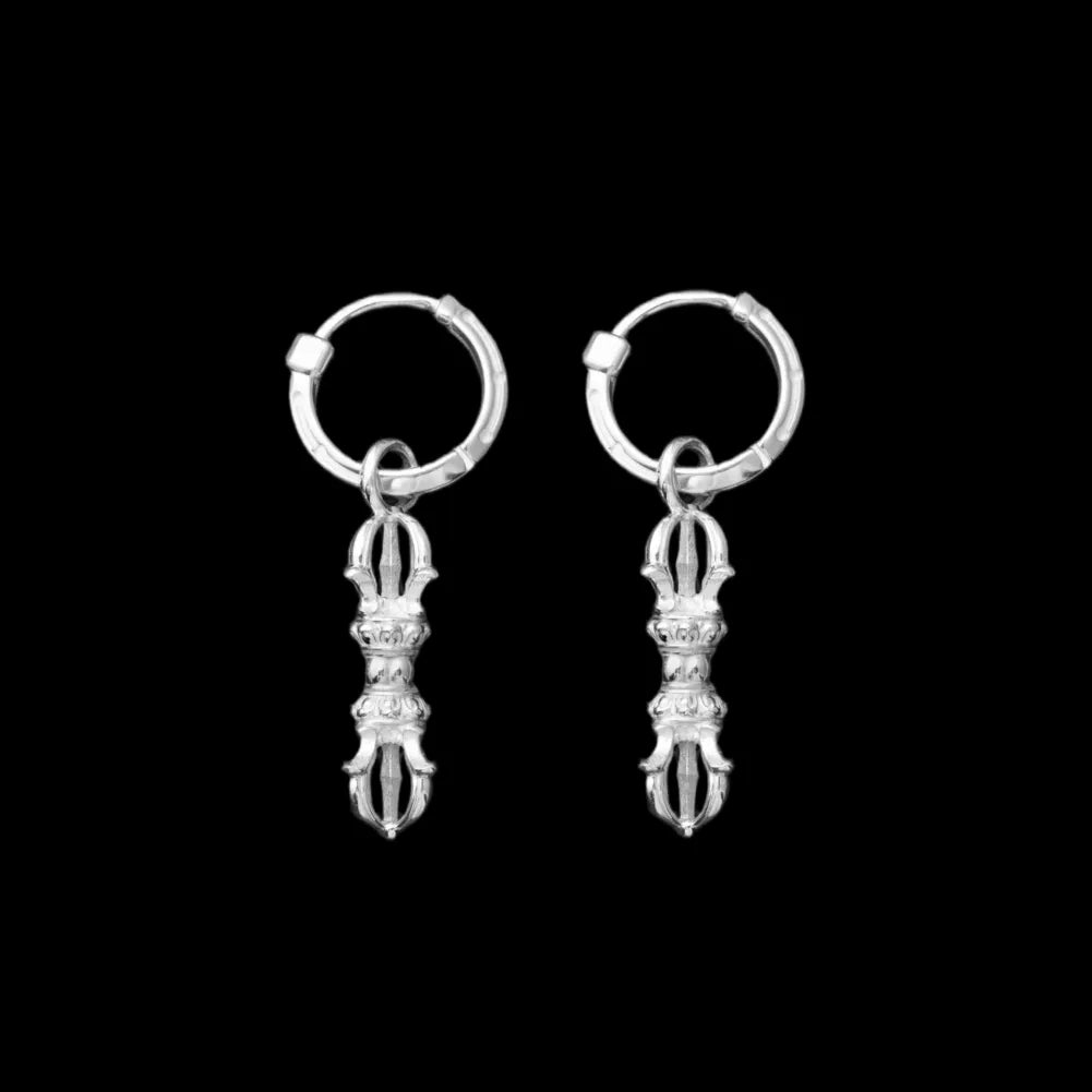 Vajra & Ghanta Earrings in Silver, Vajra (Single) variant product view