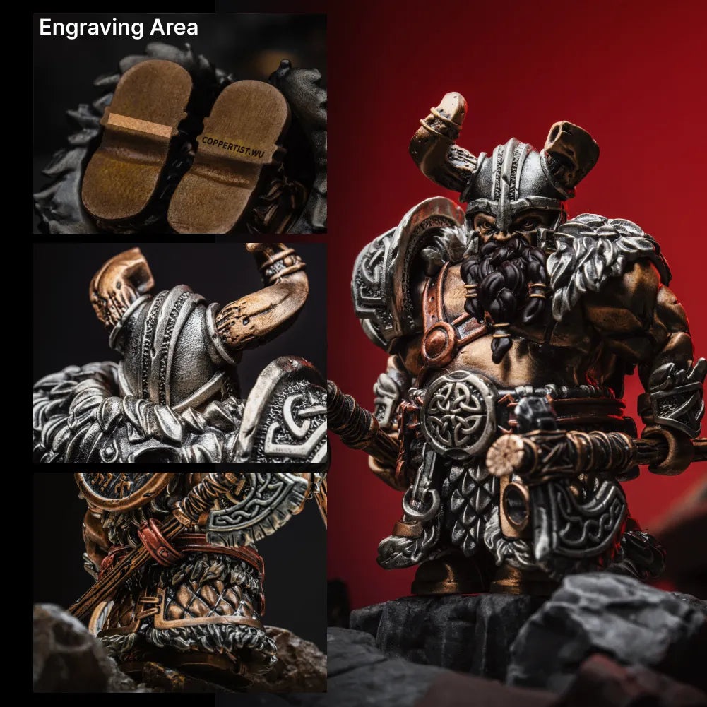 Viking Raider magnetic figure engraving areas and personalized detail options