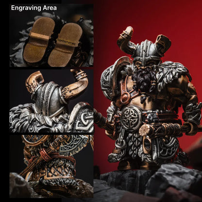 Viking Raider magnetic figure engraving areas and personalized detail options