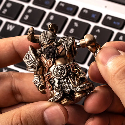 Hand assembling the Viking Raider magnetic figure and removable armor pieces