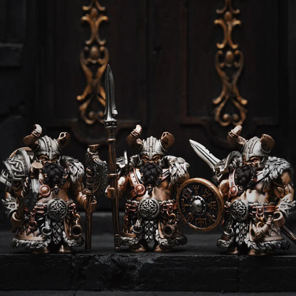 Collection of Viking Raider magnetic warrior figures displayed together