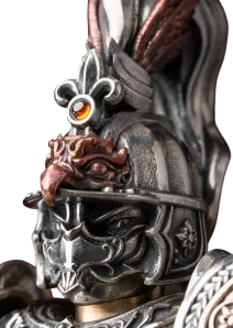 Helmet detail on the Winged Hussar figure