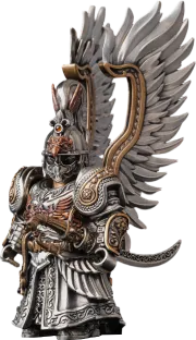 Winged Hussar magnetic figure and Rift Curved Blade