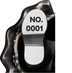 Laser engraved unique serial number