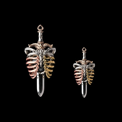 white bronze copper brass blackened The Beating Heart Pendant Pair