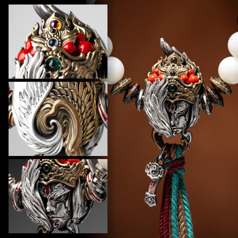 White Crane Herald Bead detail view 08