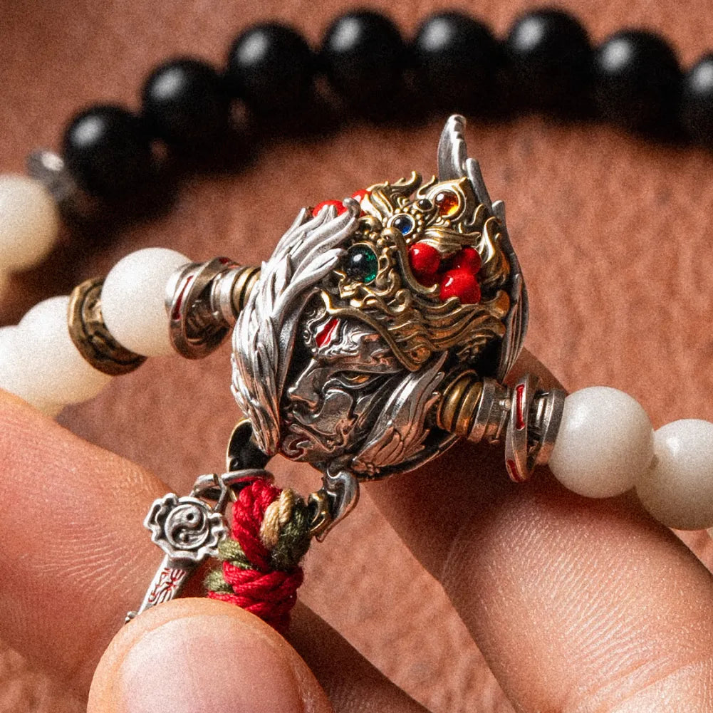 White Crane Herald Bead detail view 09