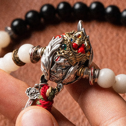 White Crane Herald Bead detail view 09