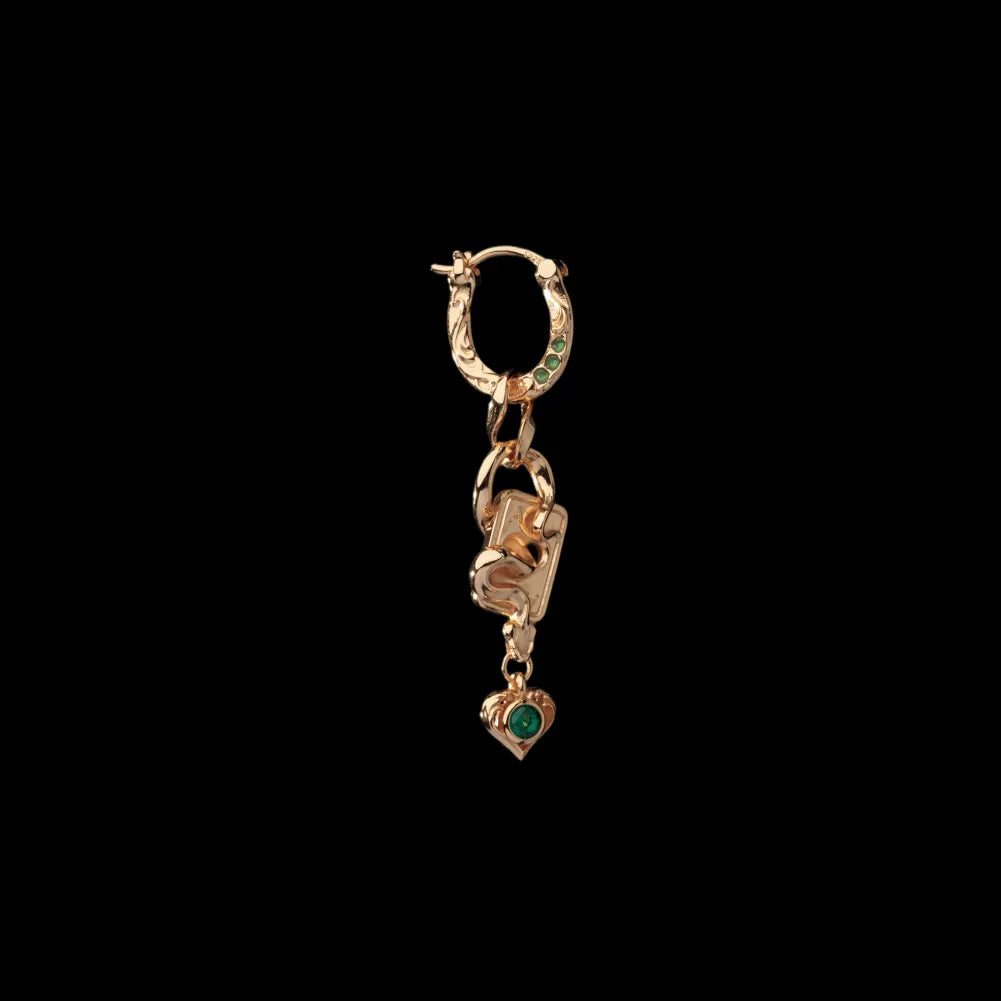 Wild Card Earrings in 18K Gold — single