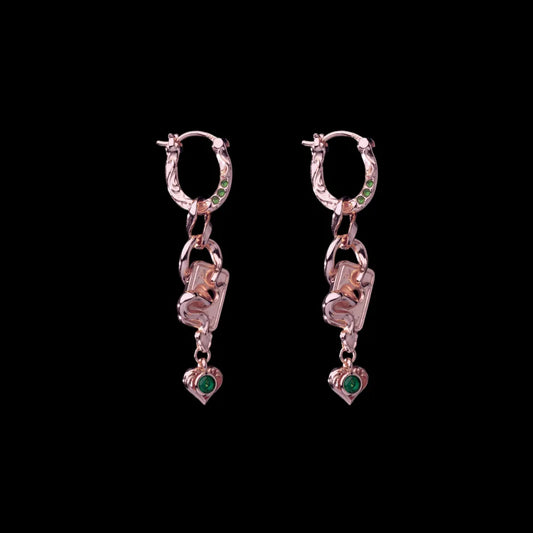Wild Card Earrings in 18K Rose Gold — pair