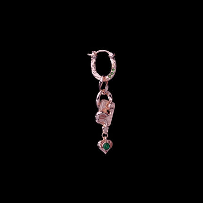 Wild Card Earrings in 18K Rose Gold — single