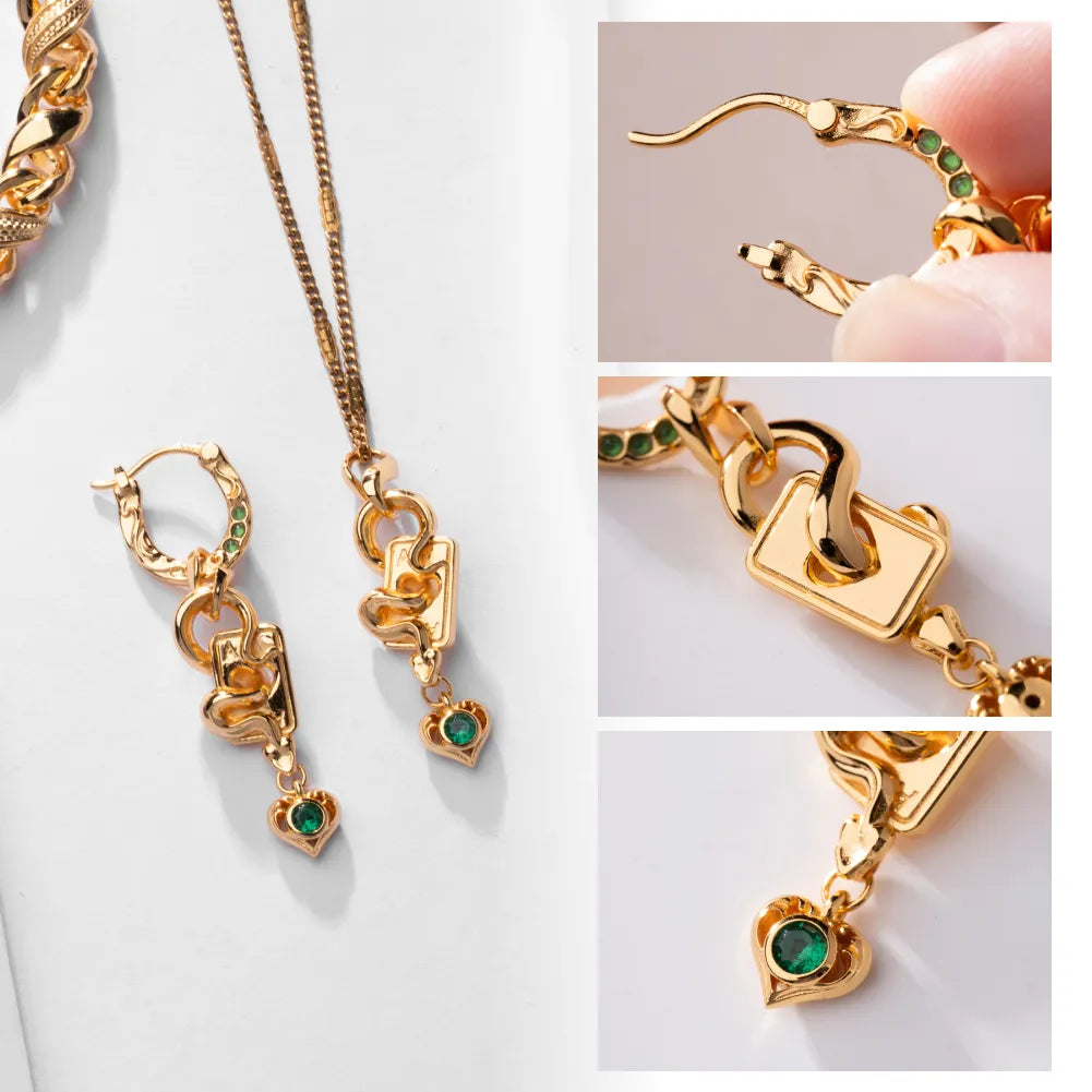 Wild Card Earrings gold-finish charm detail collage