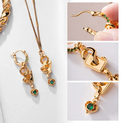 Wild Card Earrings gold-finish charm detail collage