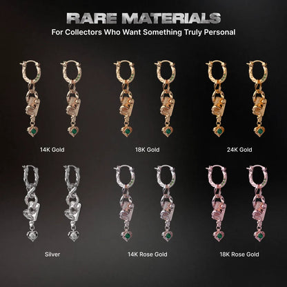 Wild Card Earrings gold-finish custom material comparison