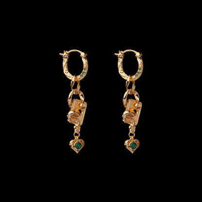 Wild Card pair in 24K Gold Plated Brass & Silver