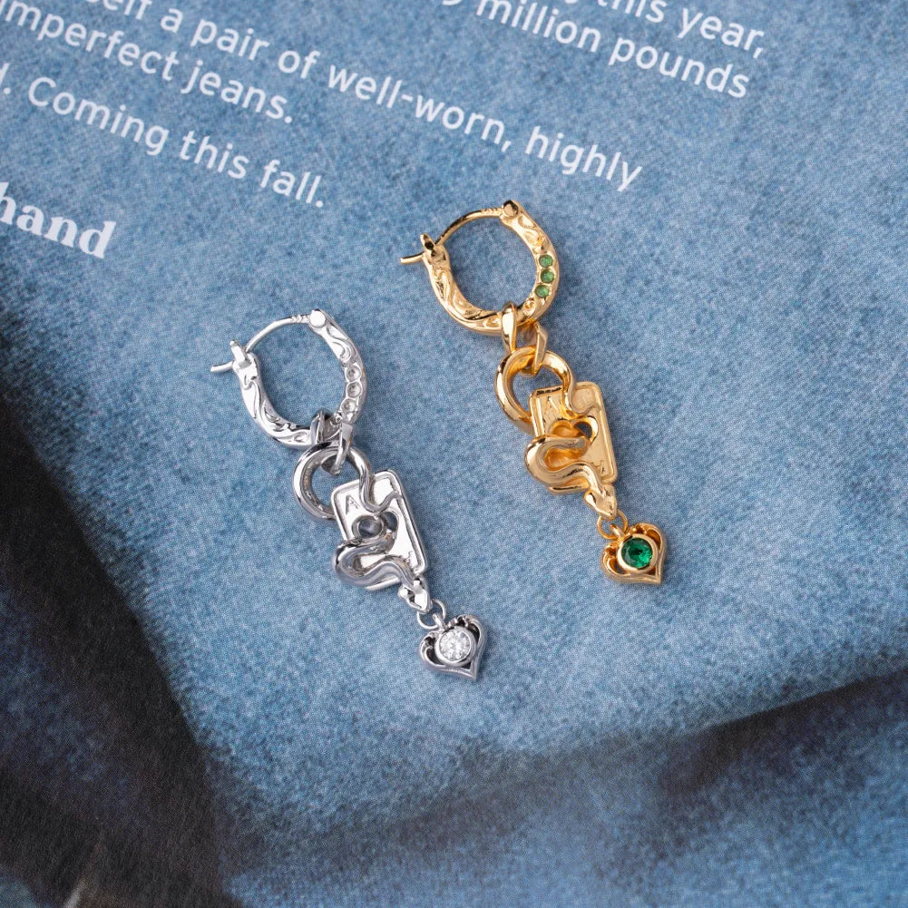 Wild Card Earrings gold-finish two finish comparison
