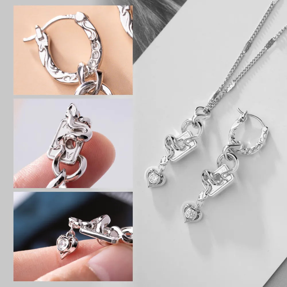 Wild Card Earrings white-finish charm detail collage