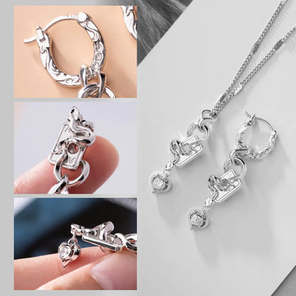 Wild Card Earrings white-finish charm detail collage