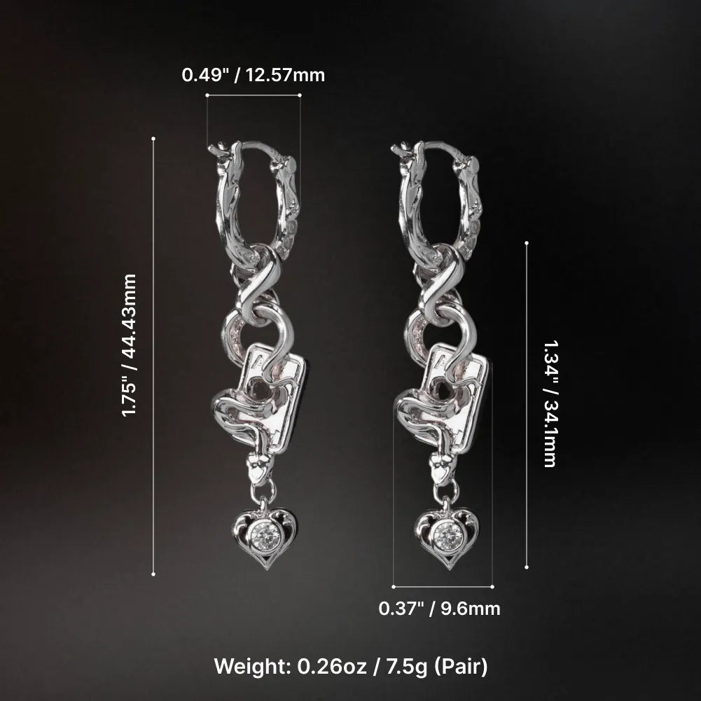 Wild Card Earrings white-finish dimension guide