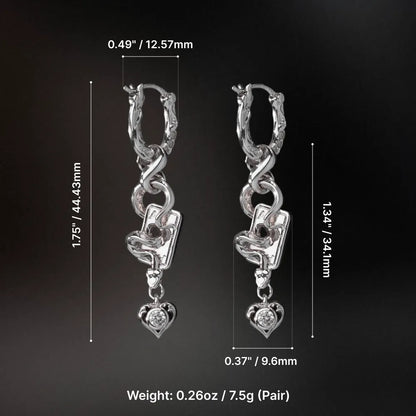 Wild Card Earrings white-finish dimension guide