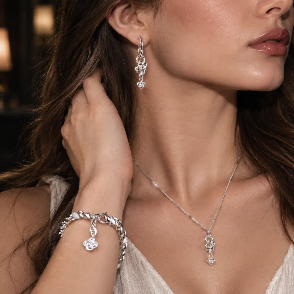 Wild Card Earrings white-finish necklace and earring styling