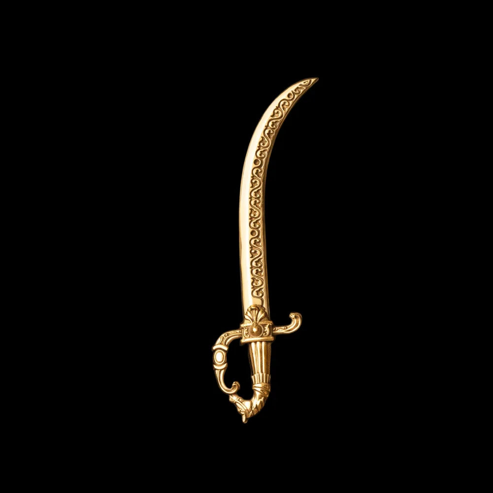 Winged Hussar Rift Curved Blade in 18k gold plated brass