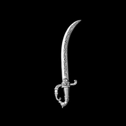 Winged Hussar Rift Curved Blade in 18k white gold plated white bronze