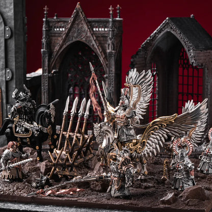 Winged Hussar figure throne display