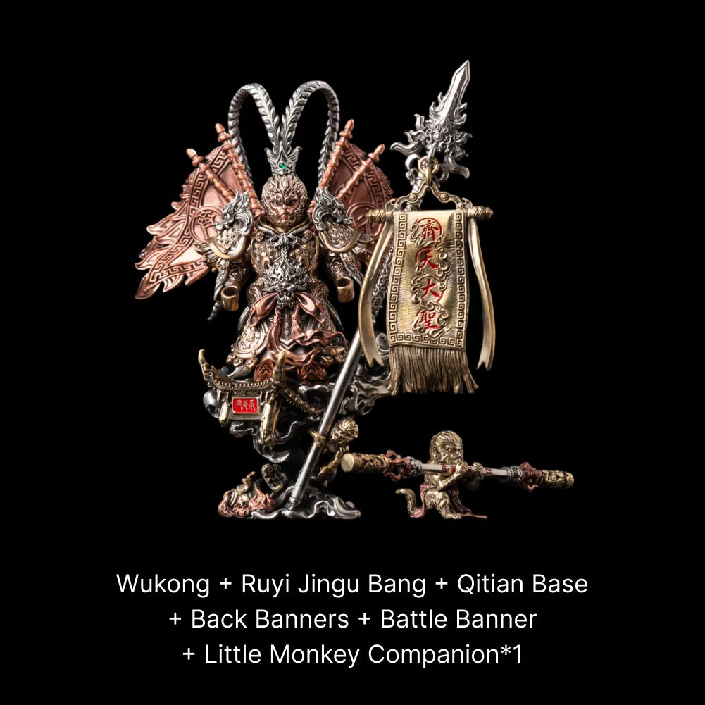 Wukong display set with Qitian Base banners and one Little Monkey Companion