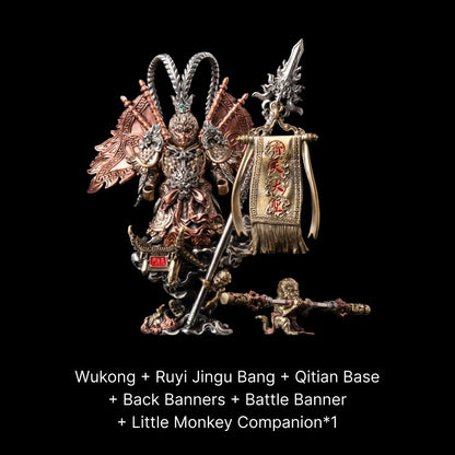 Wukong display set with Qitian Base banners and one Little Monkey Companion