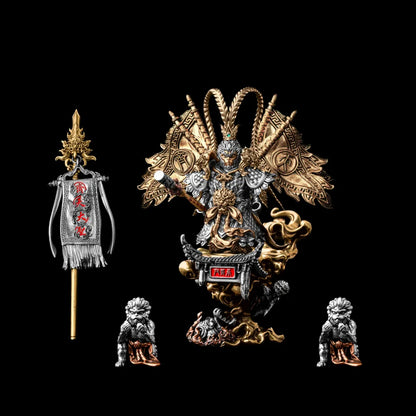 Wukong complete set in white bronze brass copper and cinnabar