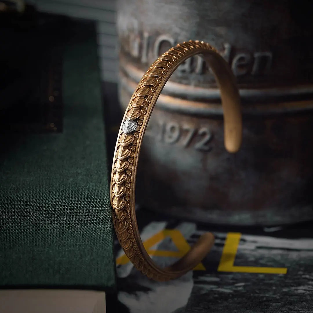 Brass inlaid Silver Dragon Scale Bracelet | Cuff Bracelet – COPPERTIST.WU