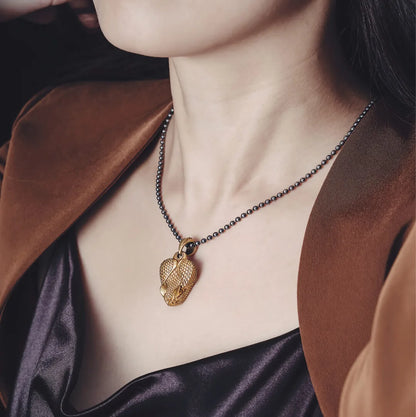 Brass Rattlesnake Head Clip Pendant For Women