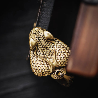 Brass Rattlesnake Head Pendant 1