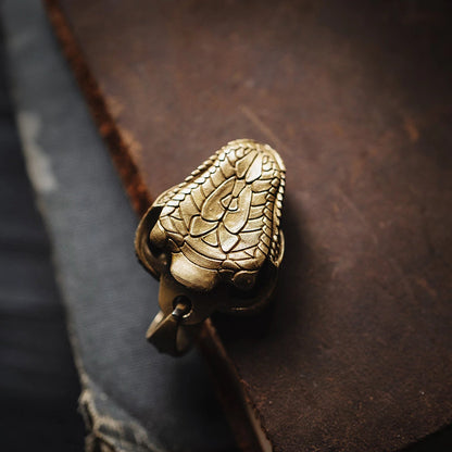 Brass Rattlesnake Head Pendant 1