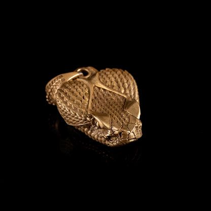 Brass Rattlesnake Head Pendant 3