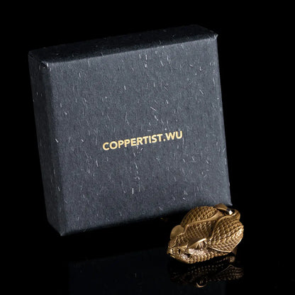 Brass Rattlesnake Head Pendant Package