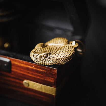 Brass Rattlesnake Head Pendant