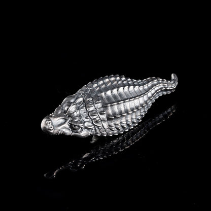 Silver Crocodile Brooch 1pc