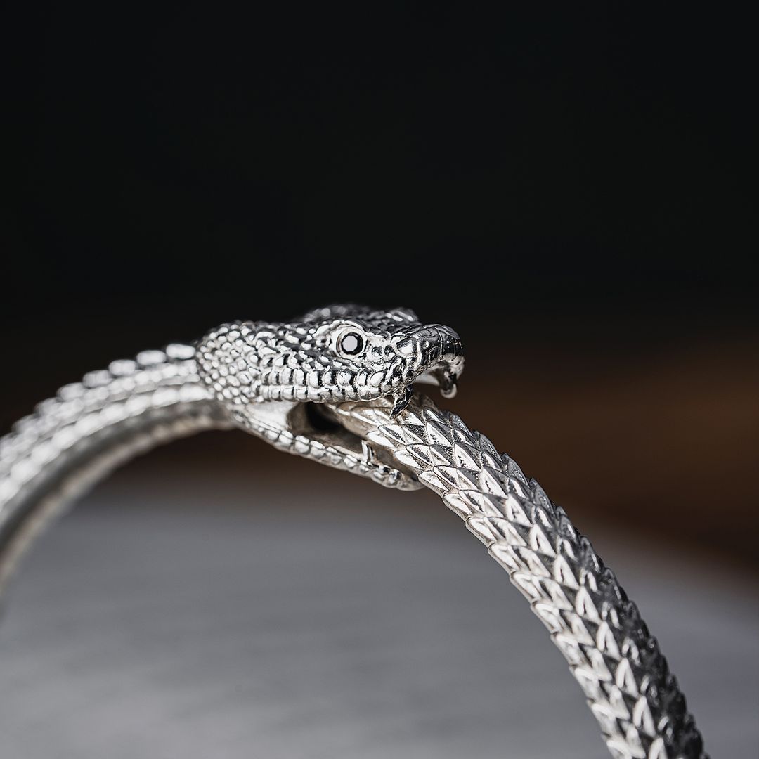 925 Sterling Silver Flat Snake Bracelet for Men 7 - Etsy