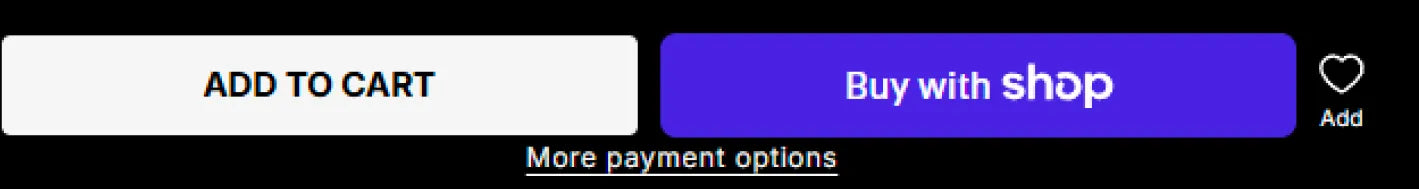 Product purchase buttons with Add to Cart on the left