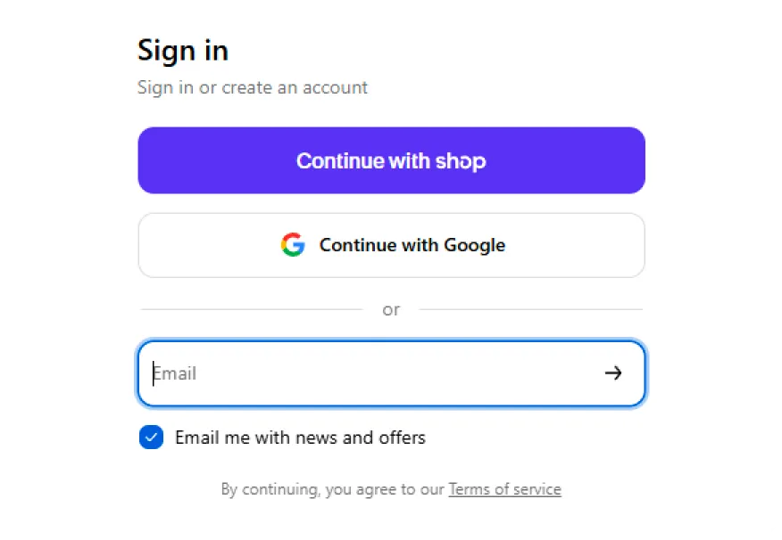 COPPERTIST.WU sign-in form with Shop, Google, and email sign-in options